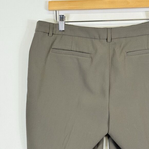 Cynthia Rowley Womens 12 Olive Khaki Green Straight Leg Trousers Dress Pants - Picture 5 of 7